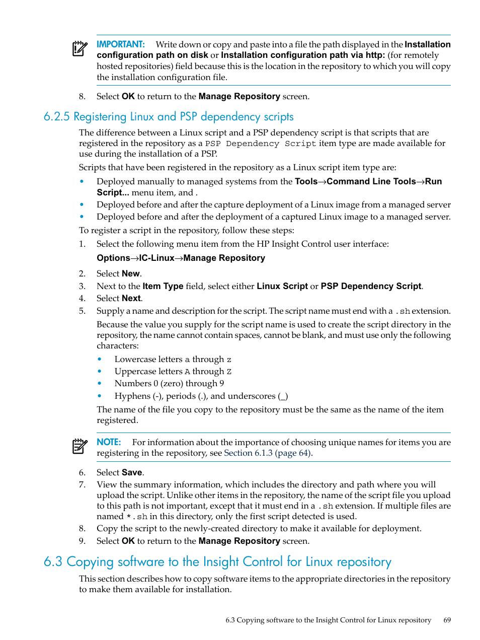 5 registering linux and psp dependency scripts | HP Insight Control Software for Linux User Manual | Page 69 / 278