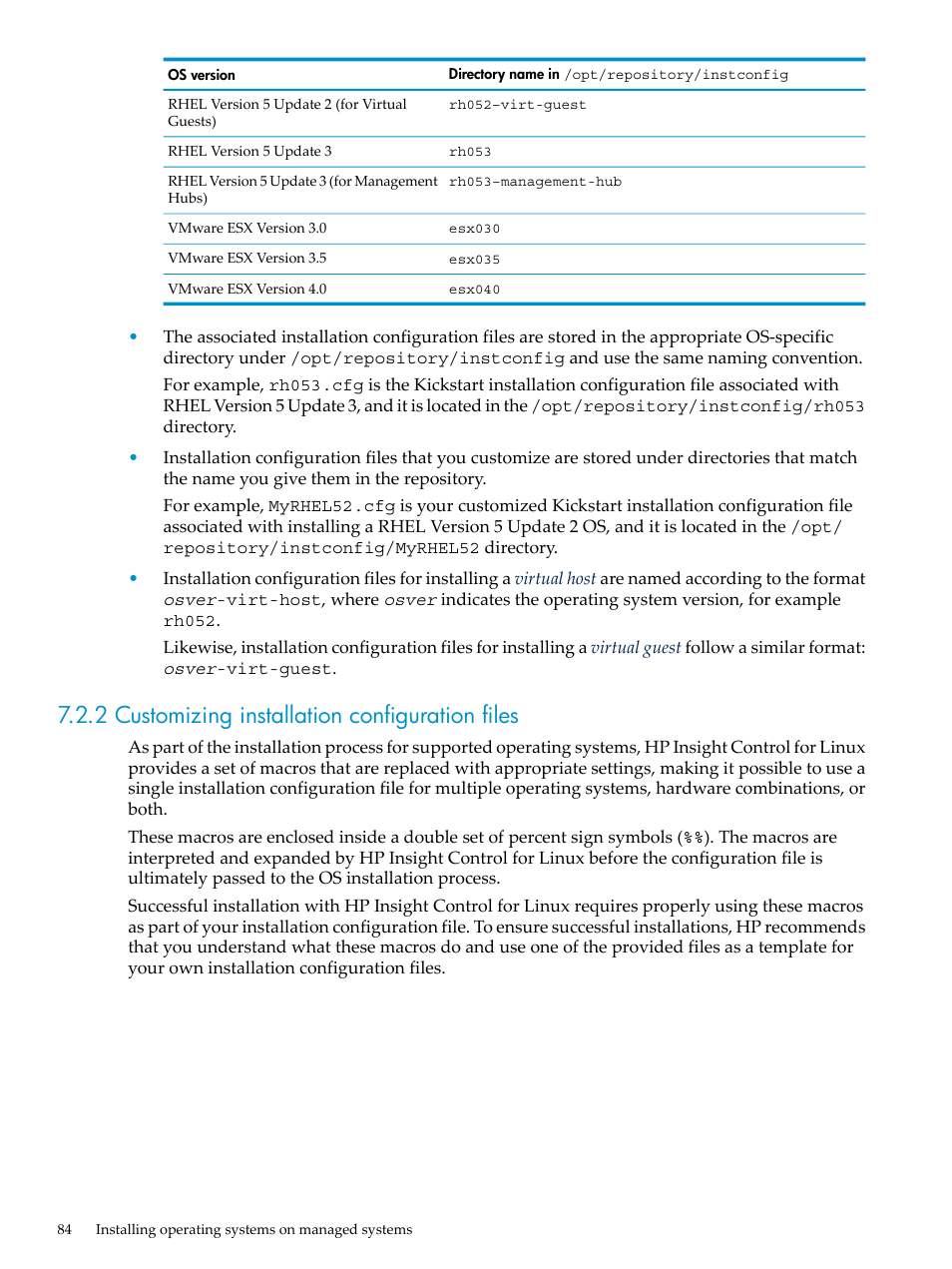 2 customizing installation configuration files | HP Insight Control Software for Linux User Manual | Page 84 / 278