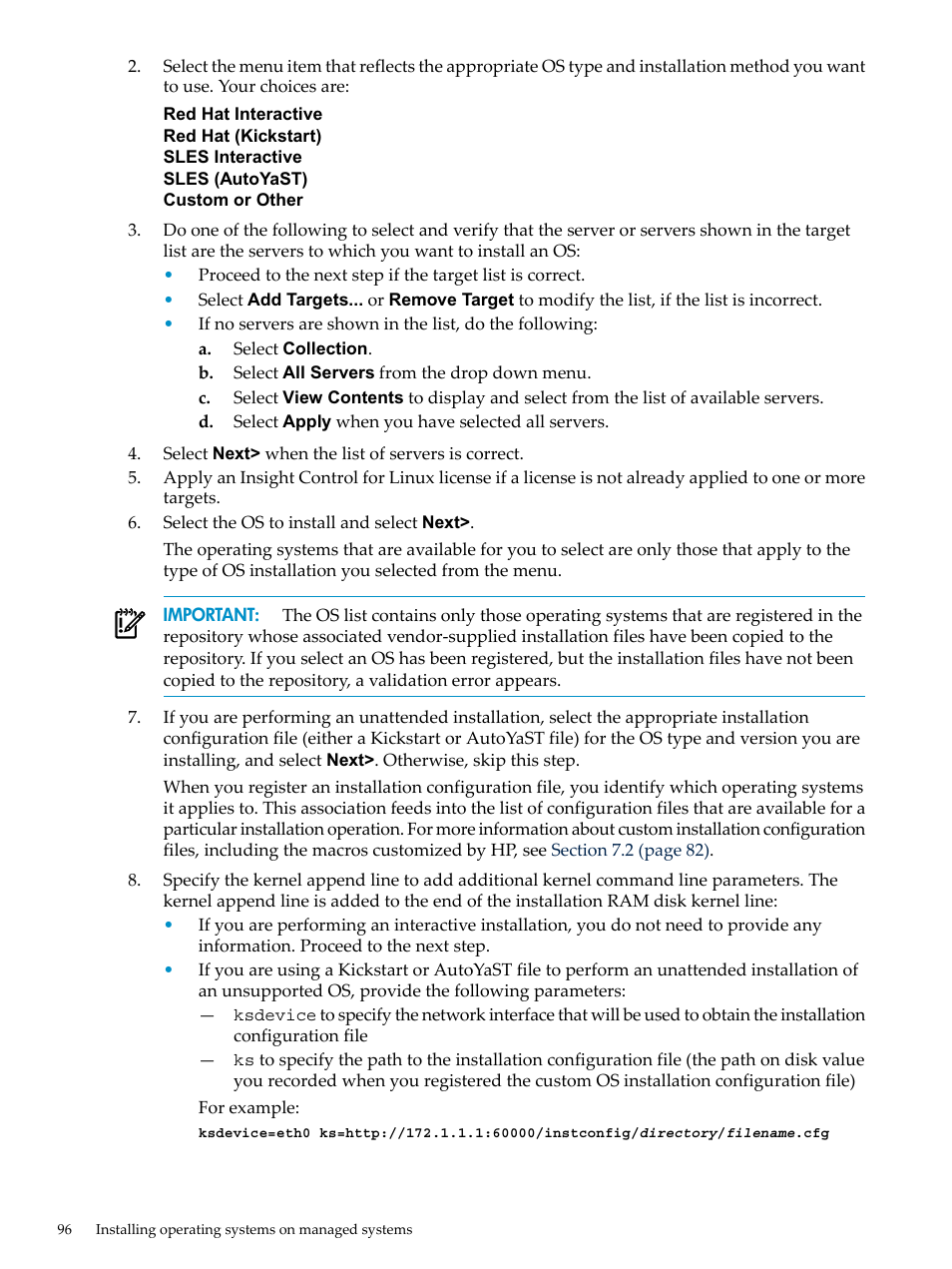 HP Insight Control Software for Linux User Manual | Page 96 / 278