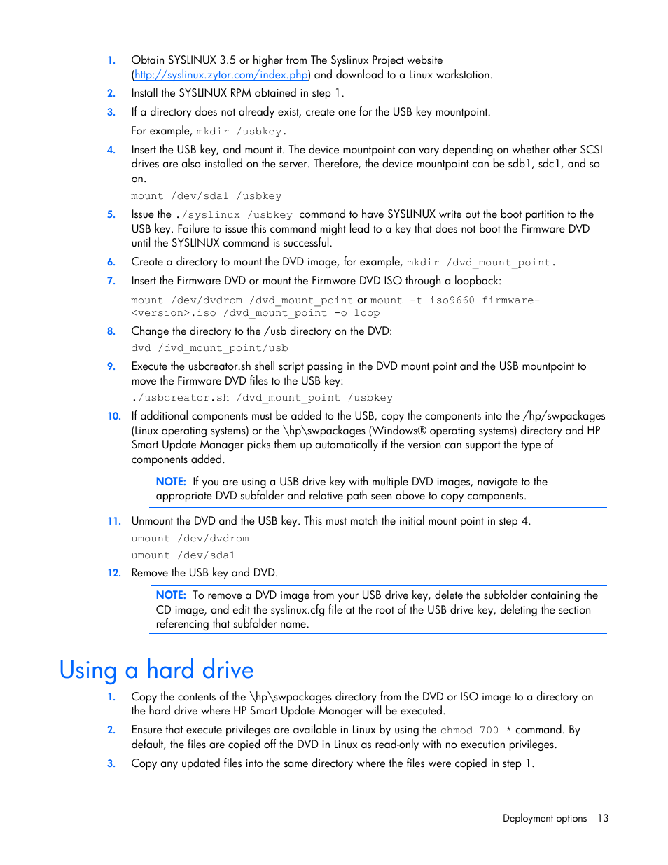 Using a hard drive | HP SmartStart-Software User Manual | Page 13 / 52