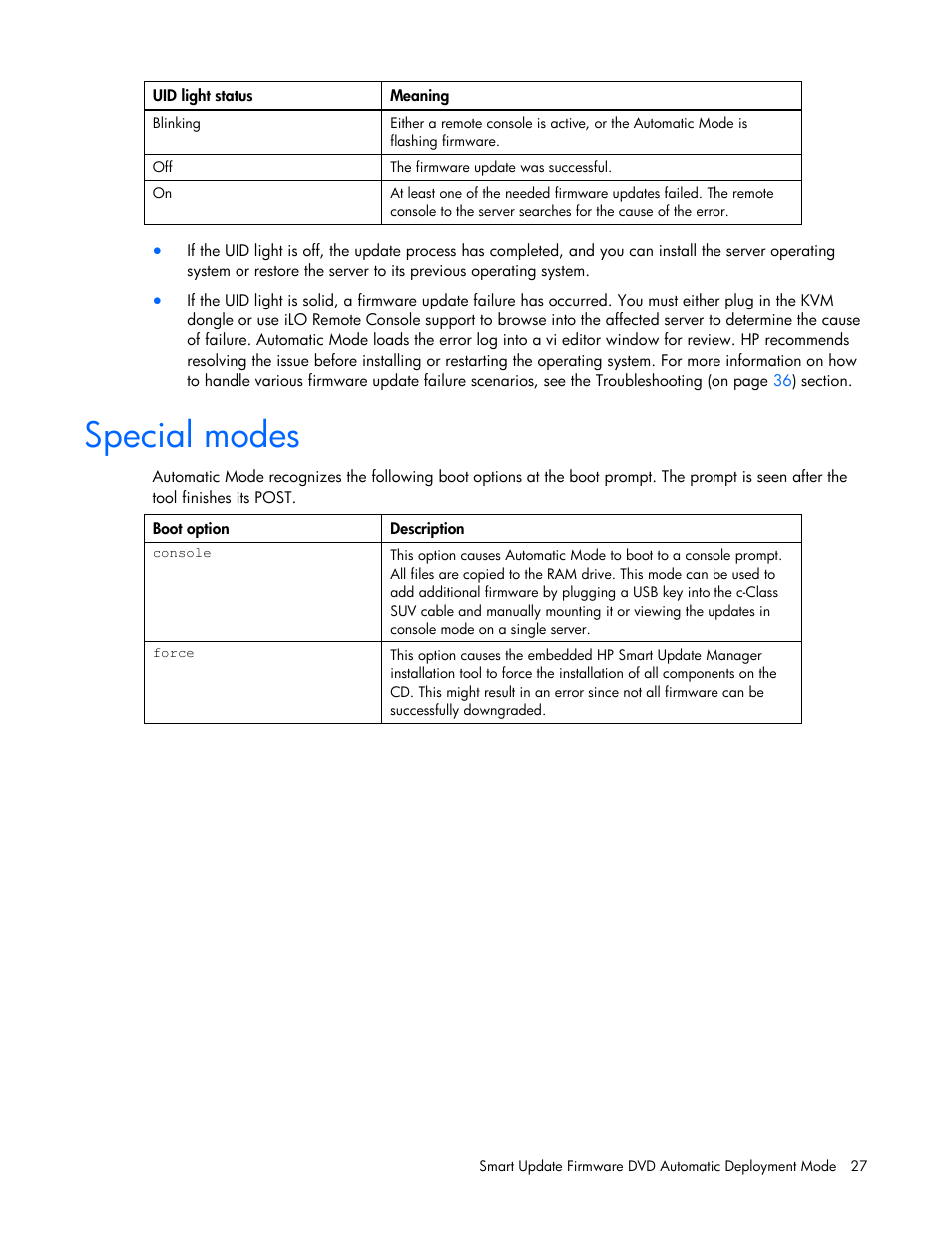 Special modes | HP SmartStart-Software User Manual | Page 27 / 52