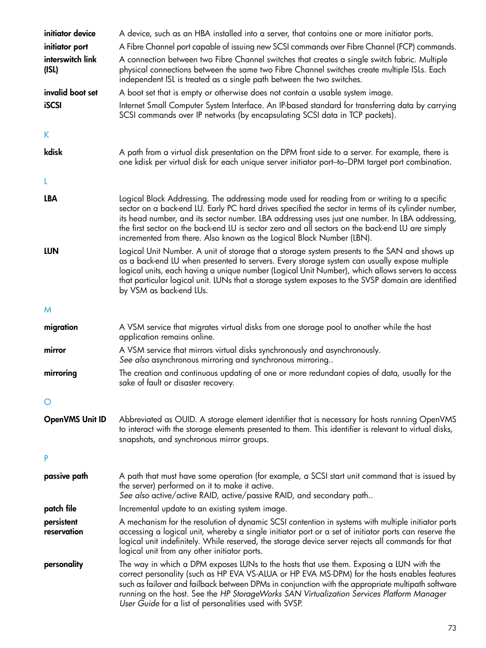 HP SAN Virtualization Services Platform User Manual | Page 73 / 79