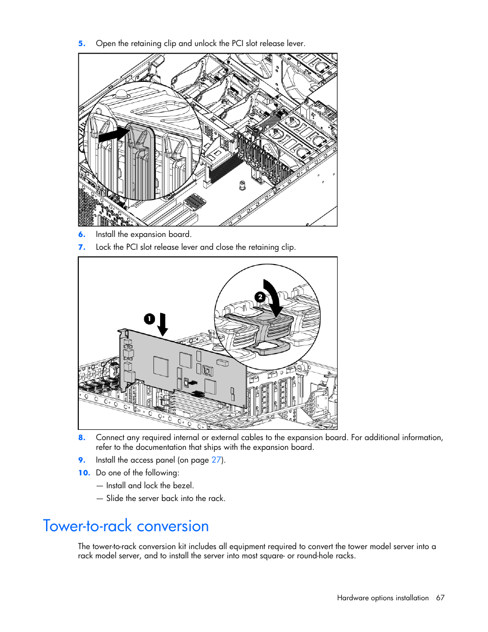 Tower-to-rack conversion | HP ProLiant ML570 G4 Server User Manual | Page 67 / 125