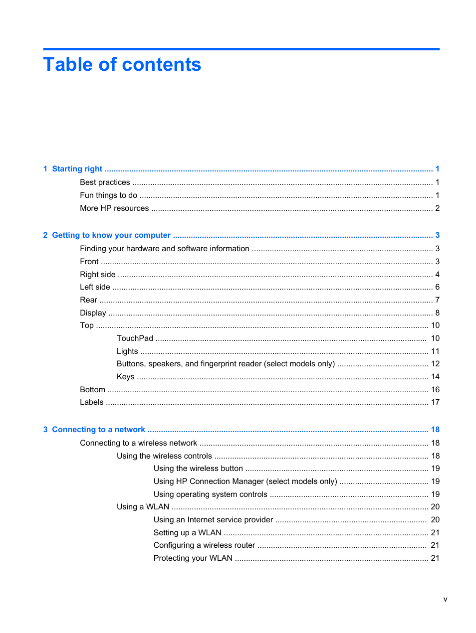 HP Pavilion dv6-7122he Entertainment Notebook PC User Manual | Page 5 / 104