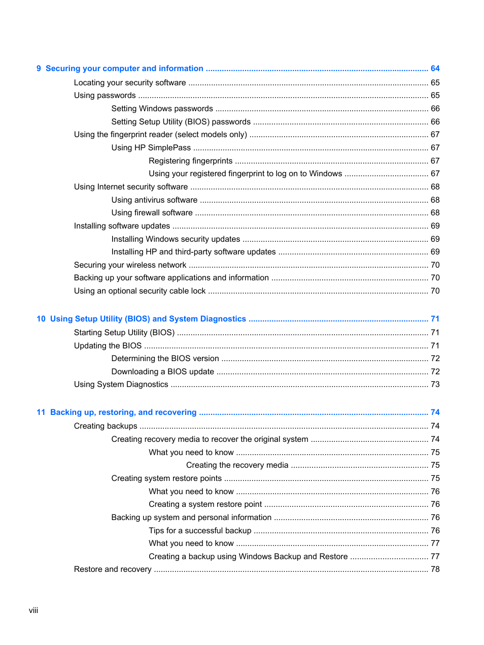 HP Pavilion dv6-7122he Entertainment Notebook PC User Manual | Page 8 / 104