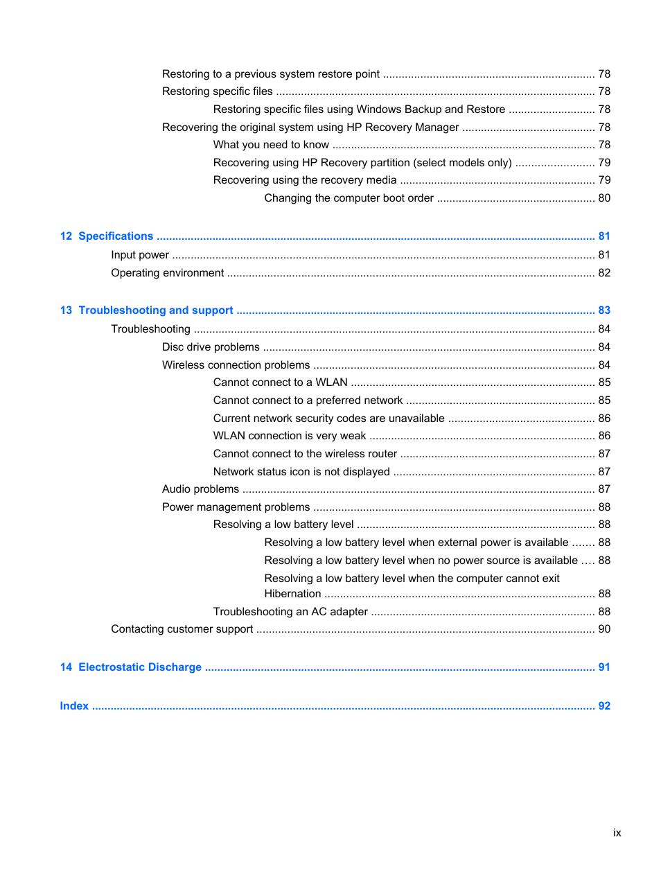 HP Pavilion dv6-7122he Entertainment Notebook PC User Manual | Page 9 / 104