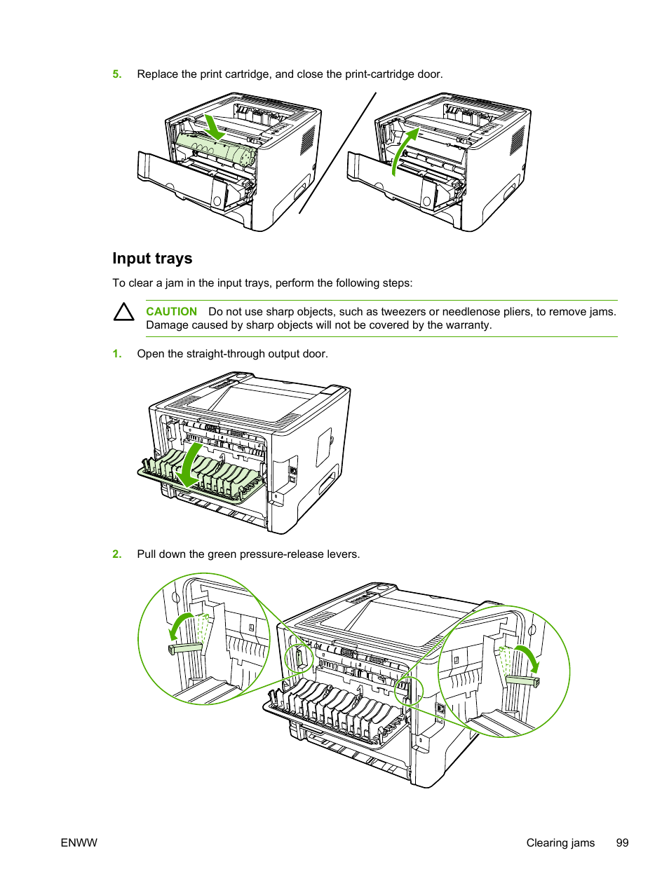 Input trays | HP LaserJet P2015 User Manual | Page 109 / 158
