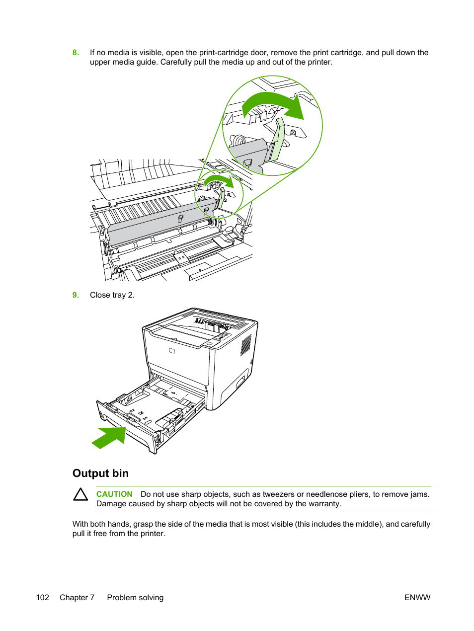 Output bin | HP LaserJet P2015 User Manual | Page 112 / 158