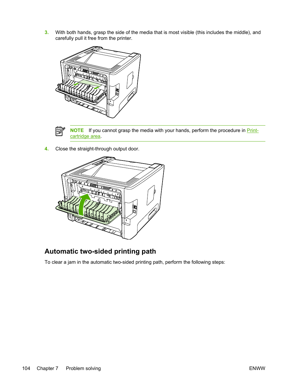 Automatic two-sided printing path | HP LaserJet P2015 User Manual | Page 114 / 158