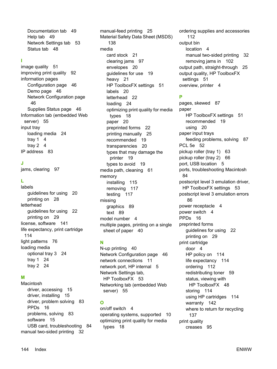 HP LaserJet P2015 User Manual | Page 154 / 158