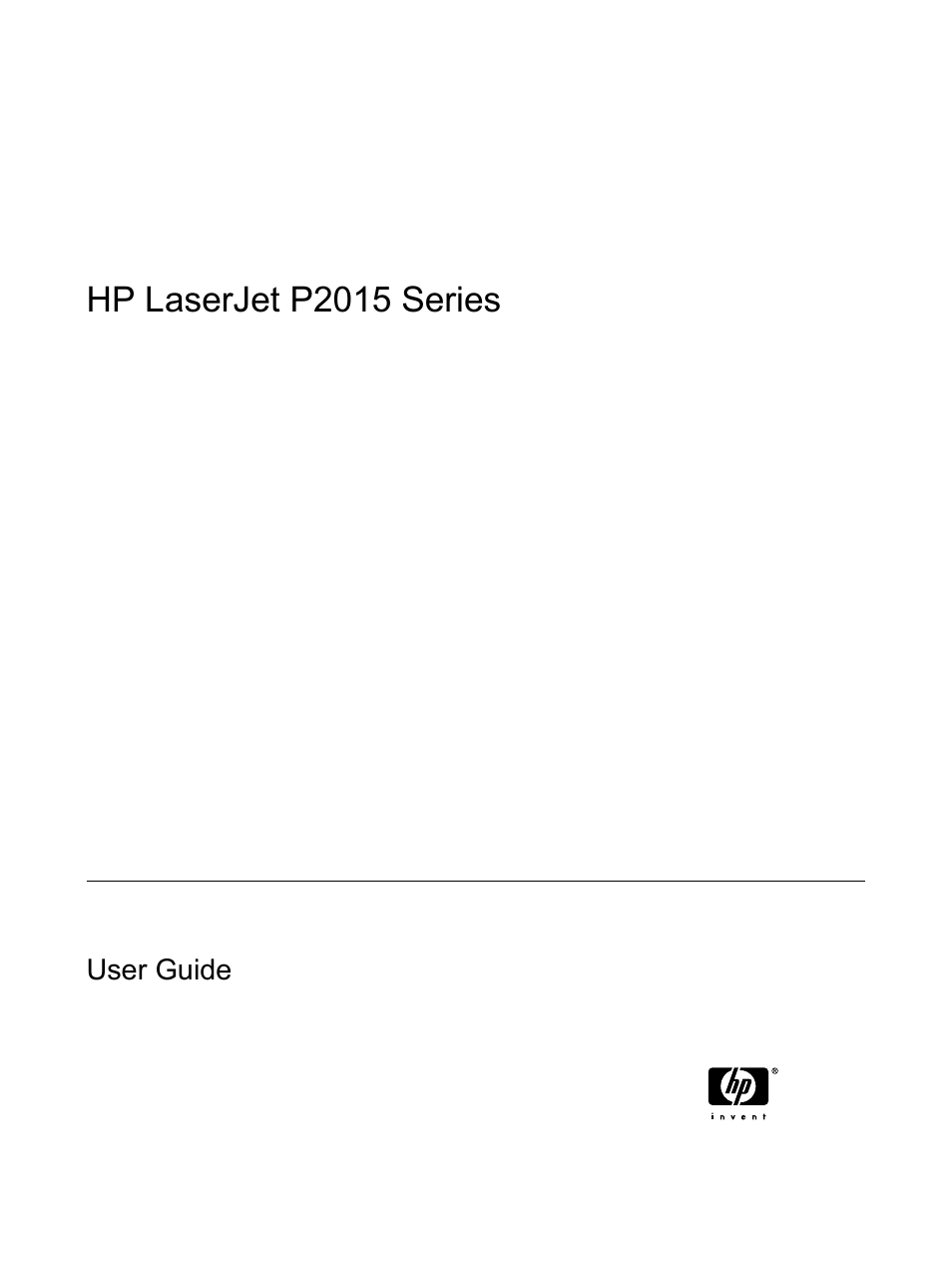 Hp laserjet p2015 series | HP LaserJet P2015 User Manual | Page 3 / 158