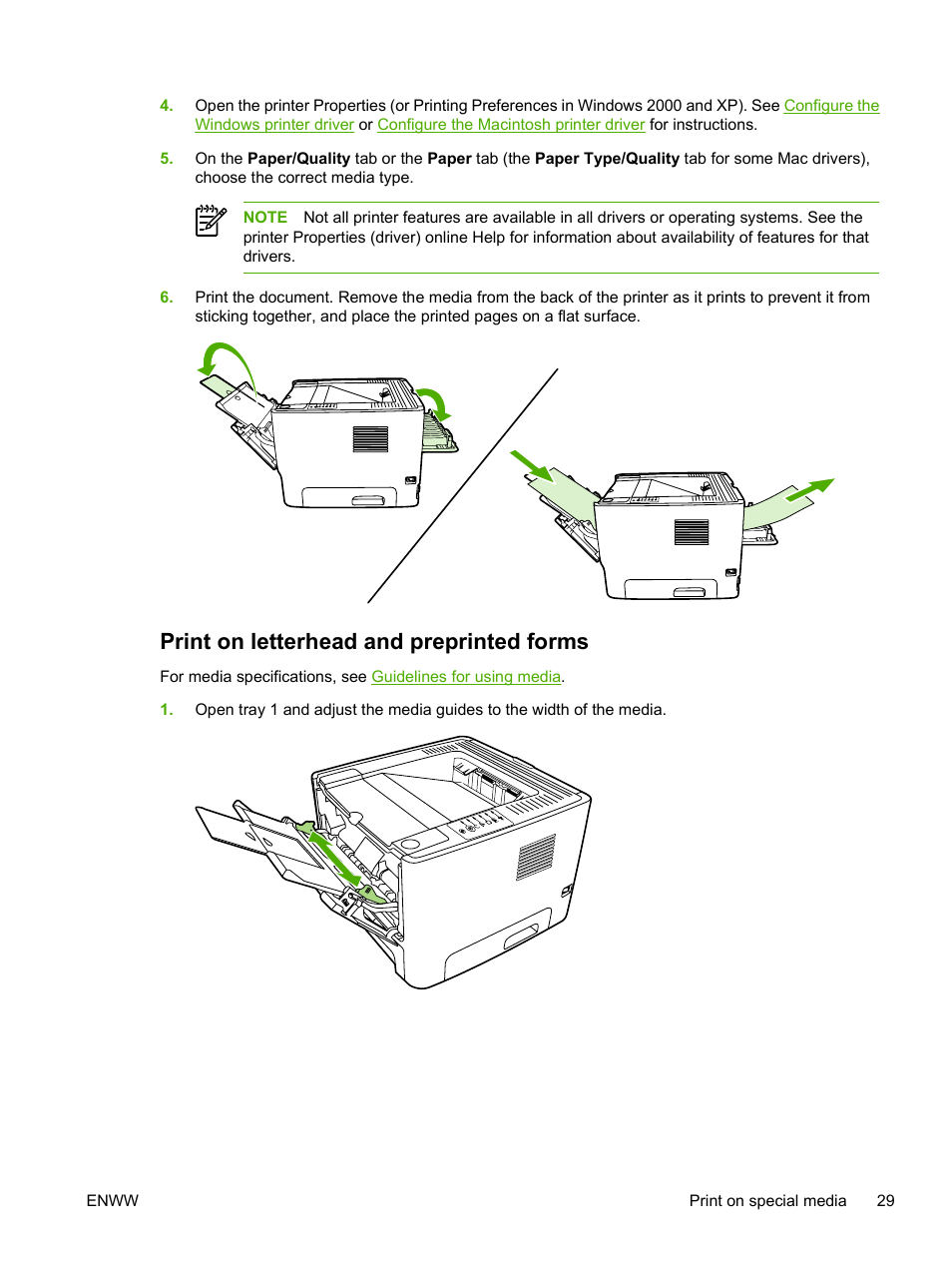 Print on letterhead and preprinted forms | HP LaserJet P2015 User Manual | Page 39 / 158
