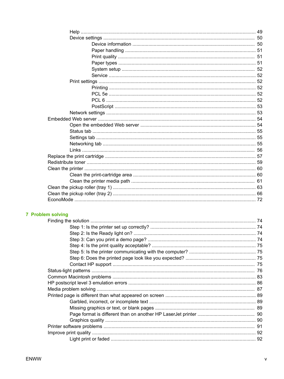 HP LaserJet P2015 User Manual | Page 7 / 158