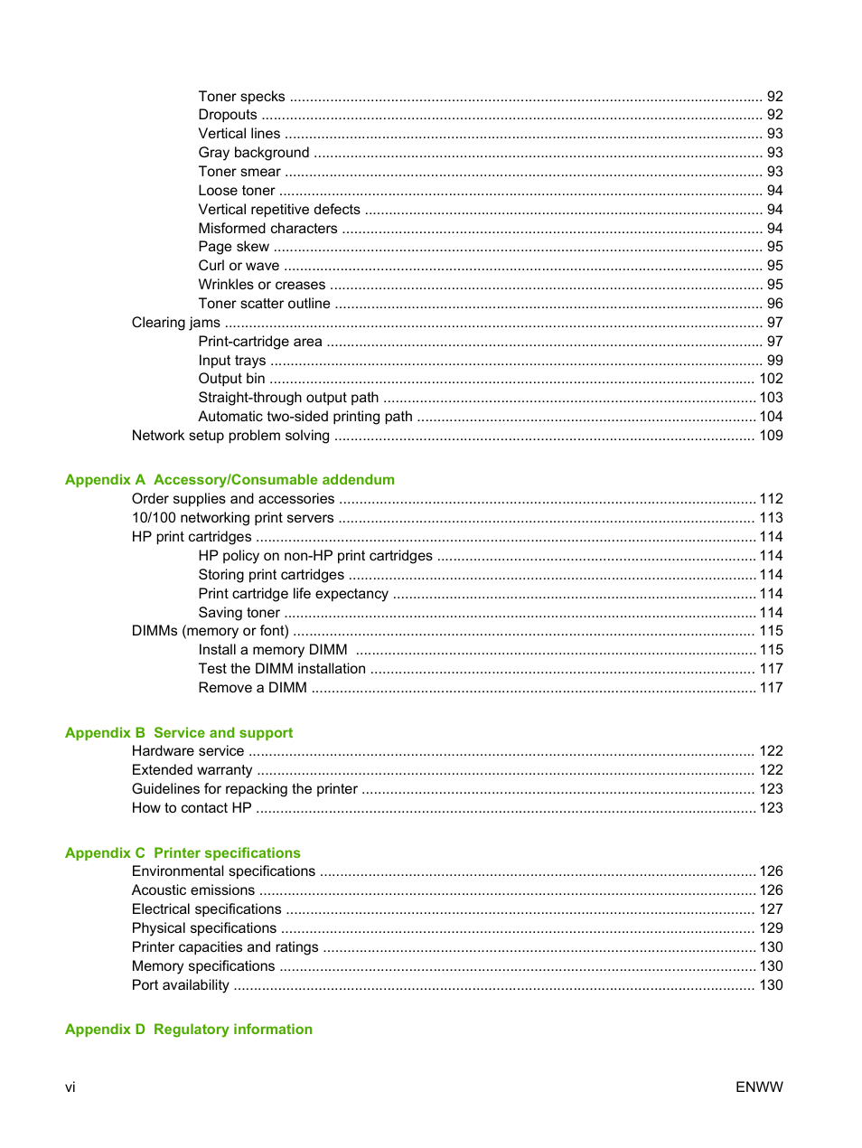 HP LaserJet P2015 User Manual | Page 8 / 158