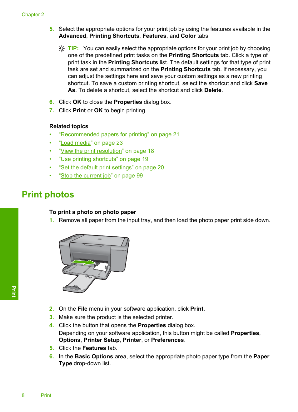 Print photos | HP Deskjet F4480 User Manual | Page 11 / 113