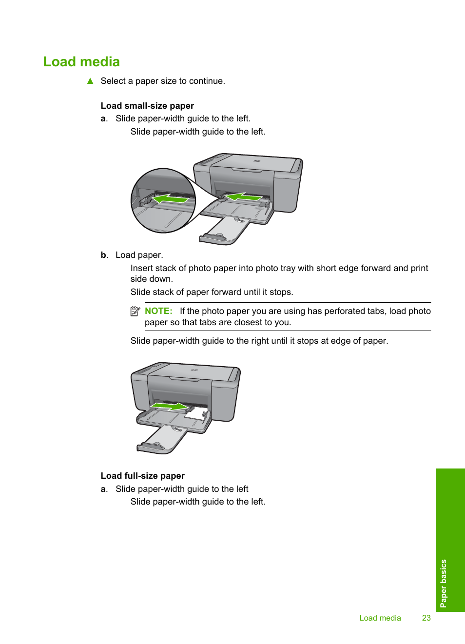 Load media | HP Deskjet F4480 User Manual | Page 26 / 113