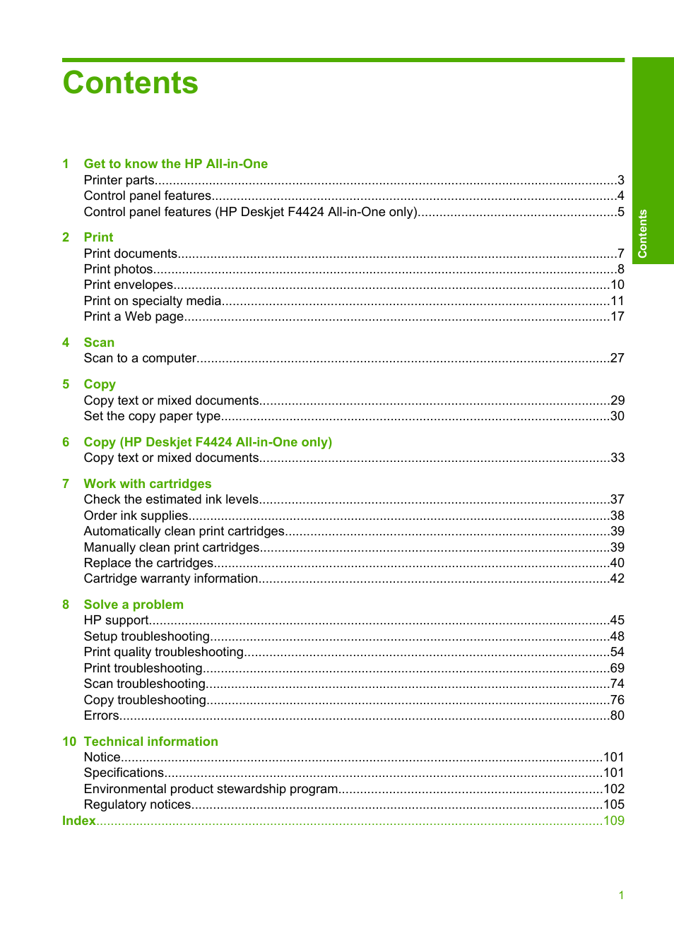 HP Deskjet F4480 User Manual | Page 4 / 113