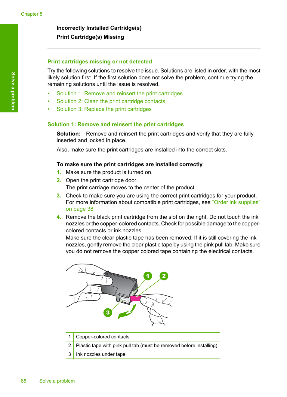 Print cartridges missing or not detected | HP Deskjet F4480 User Manual | Page 91 / 113