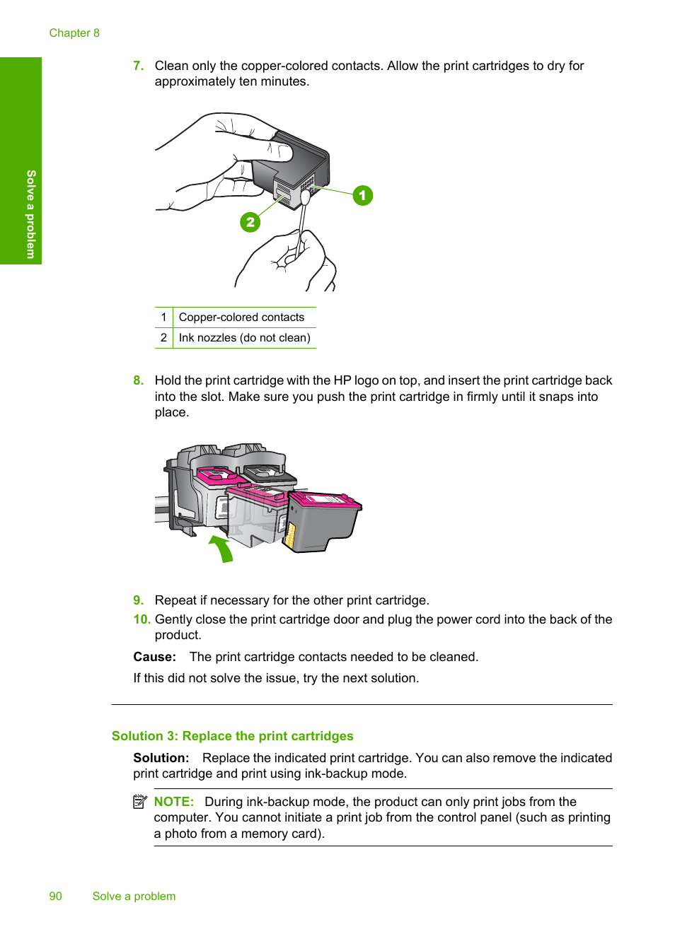 Solution 3: replace the print cartridges | HP Deskjet F4480 User Manual | Page 93 / 113