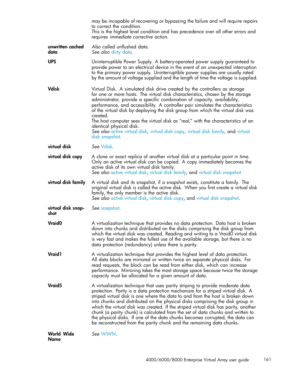 Virtual disk,virtual disk copy,virtual disk family, Virtual disk copy, Virtual disk family | HP 4000.6000.8000 Enterprise Virtual Arrays User Manual | Page 161 / 169
