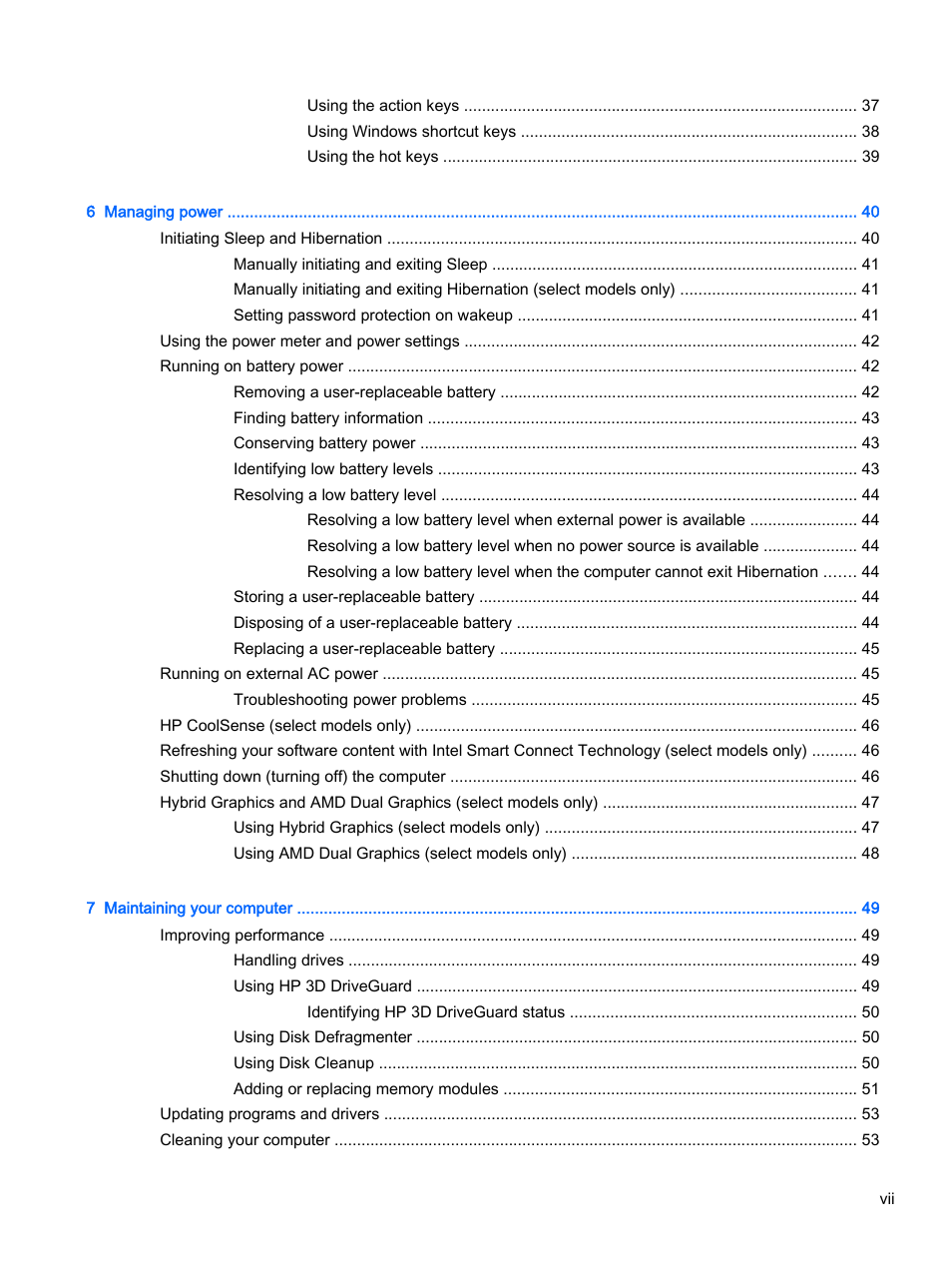 HP Pavilion 14z-v000 CTO Notebook PC User Manual | Page 7 / 82