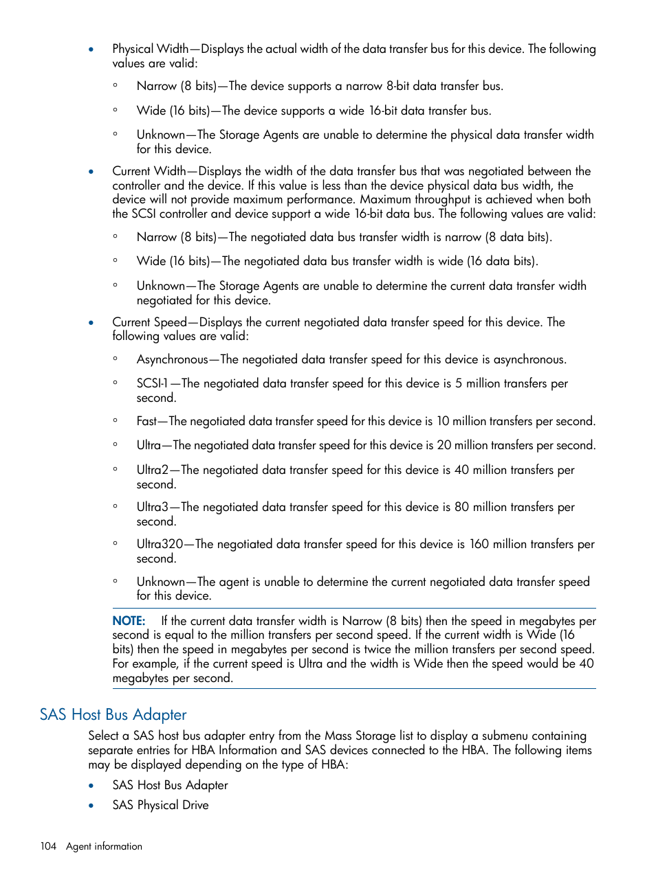 Sas host bus adapter | HP Insight Management Agents User Manual | Page 104 / 177