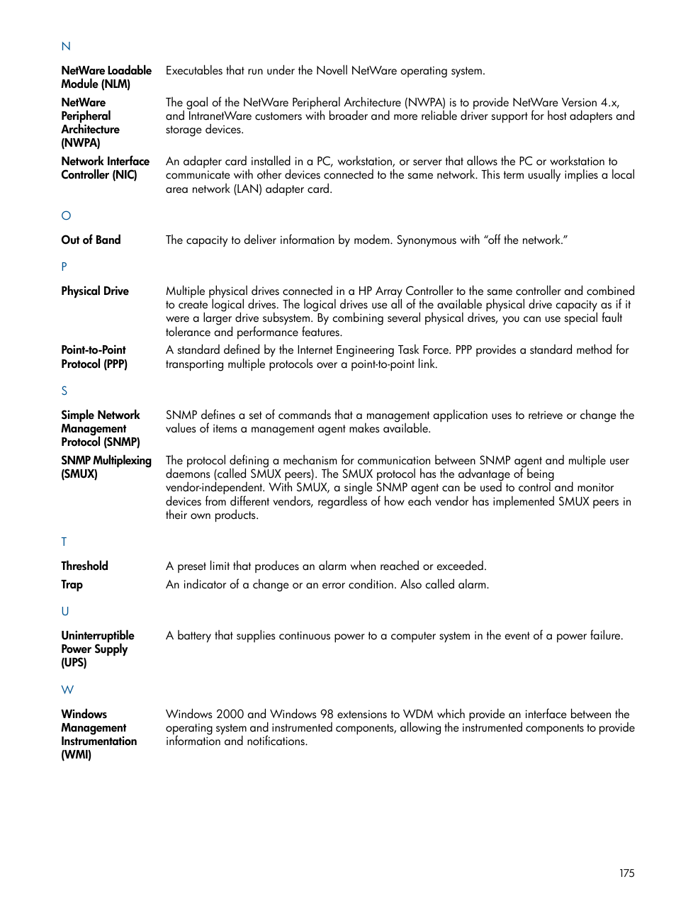 HP Insight Management Agents User Manual | Page 175 / 177