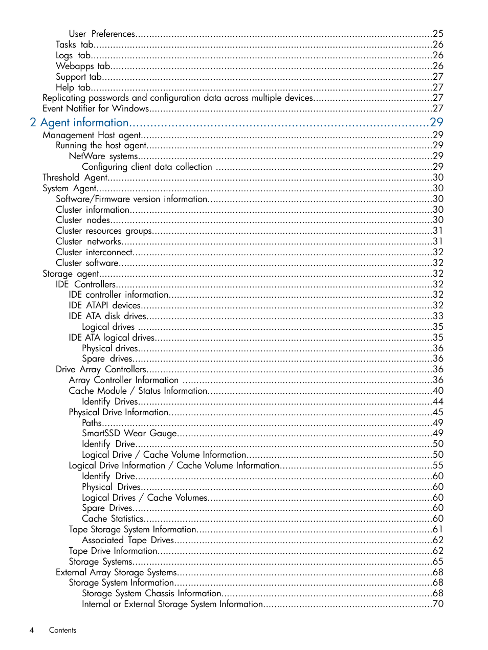 2 agent information | HP Insight Management Agents User Manual | Page 4 / 177