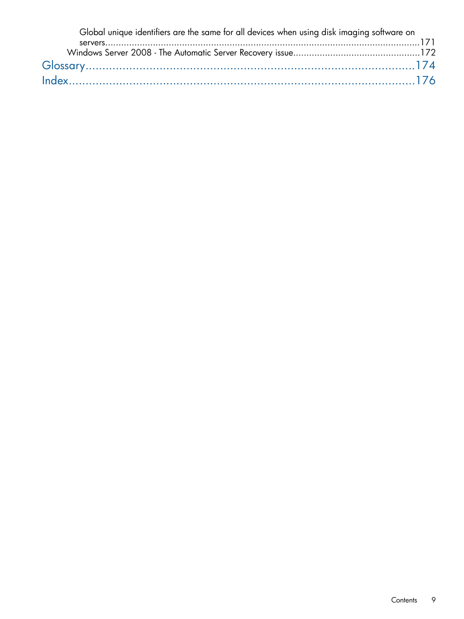 Glossary index | HP Insight Management Agents User Manual | Page 9 / 177