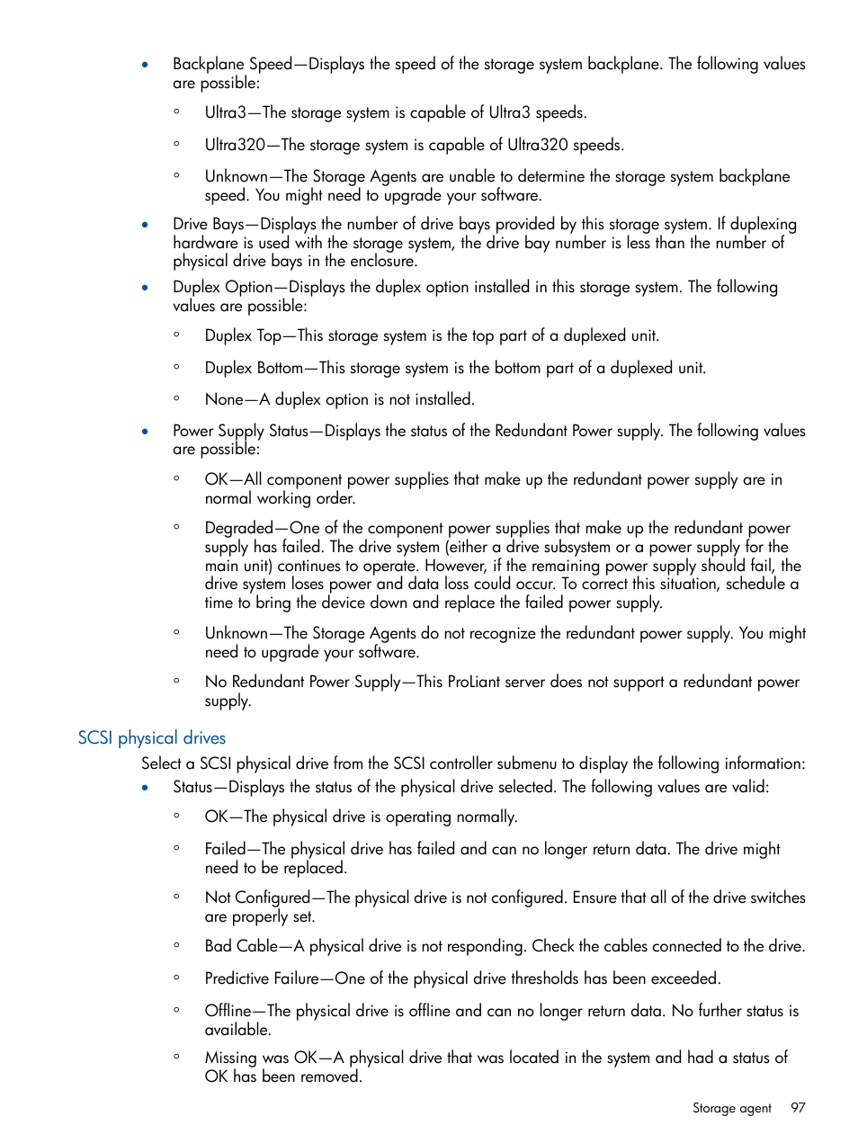 Scsi physical drives | HP Insight Management Agents User Manual | Page 97 / 177