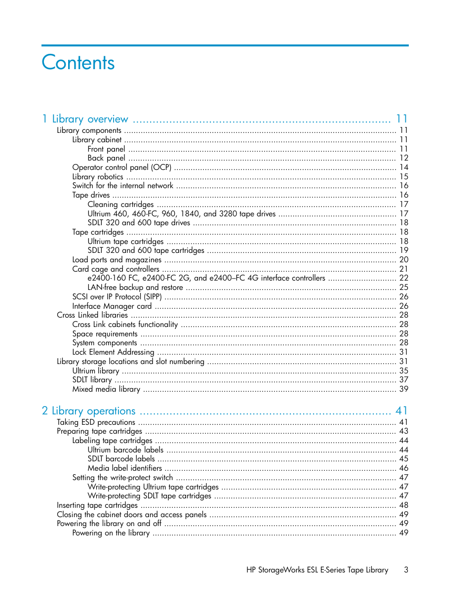 HP ESL E-series Tape Libraries User Manual | Page 3 / 176