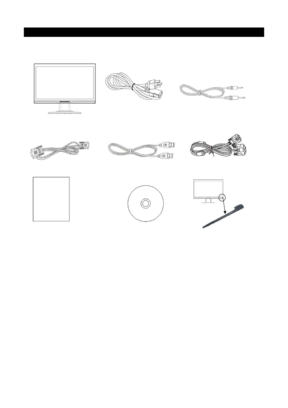 System components and accessories | HP Compaq L2105tm 21.5-inch Widescreen LCD Touchscreen Monitor User Manual | Page 9 / 21