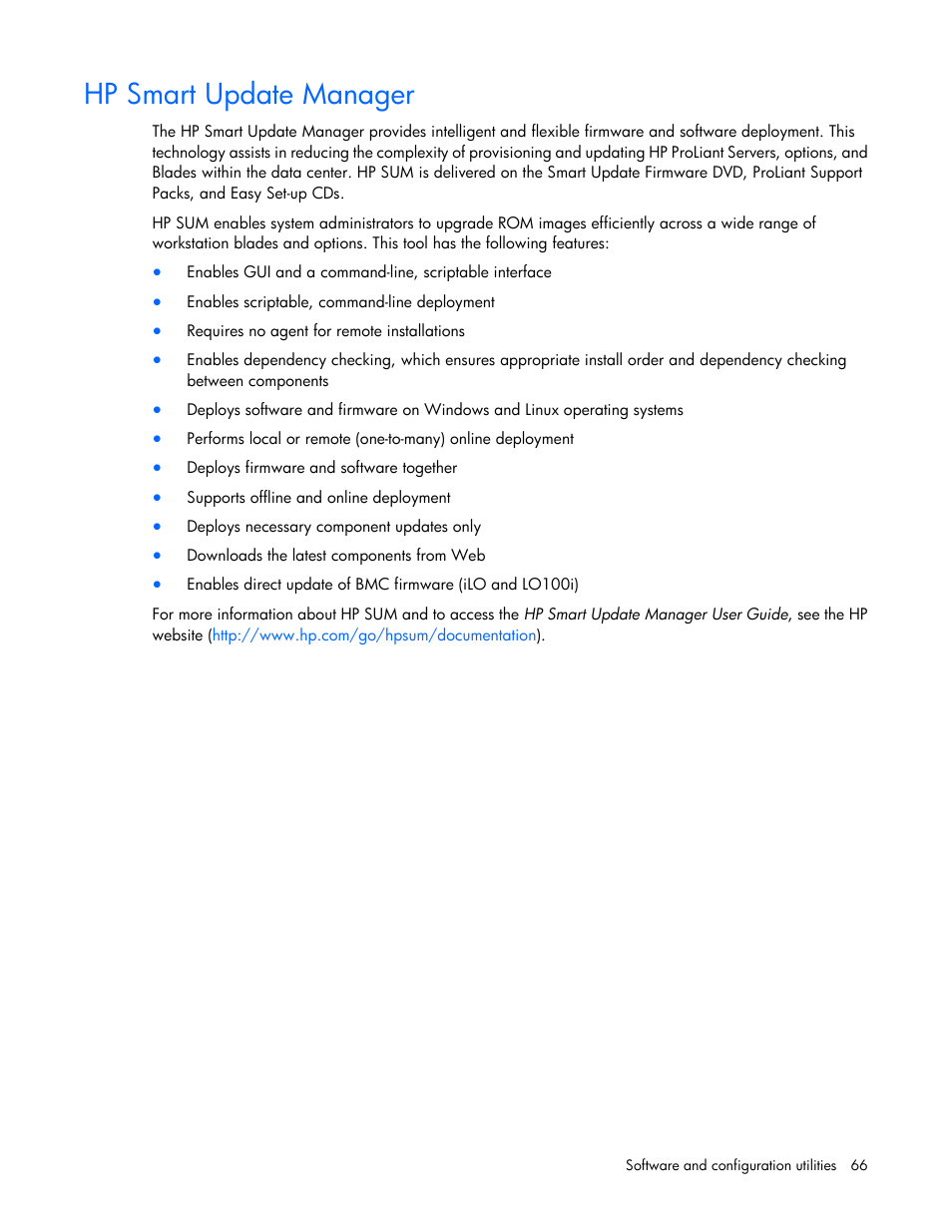 Hp smart update manager | HP ProLiant WS460c G6 Workstation-Blade User Manual | Page 66 / 109