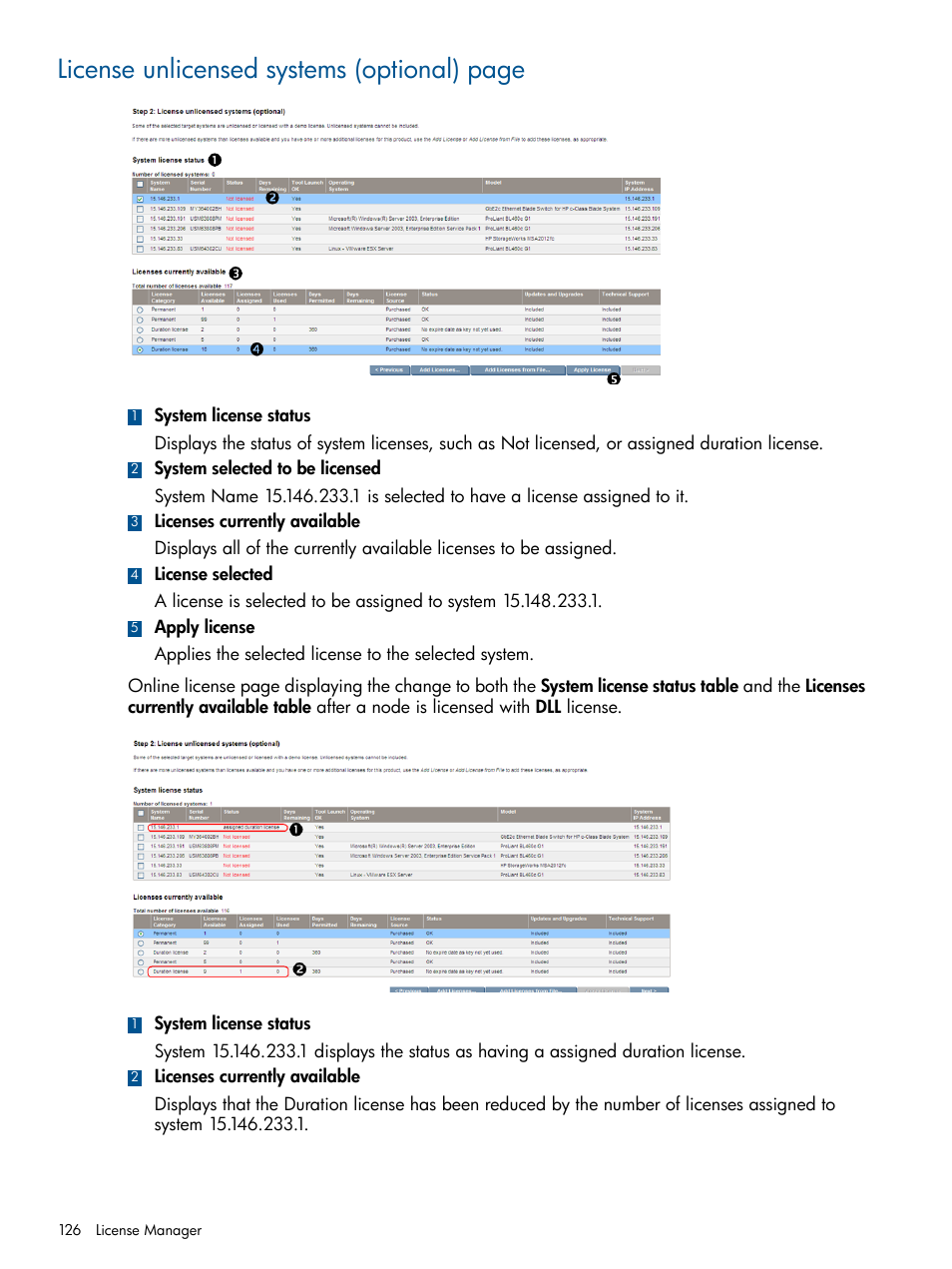 License unlicensed systems (optional) page | HP Systems Insight Manager User Manual | Page 126 / 234