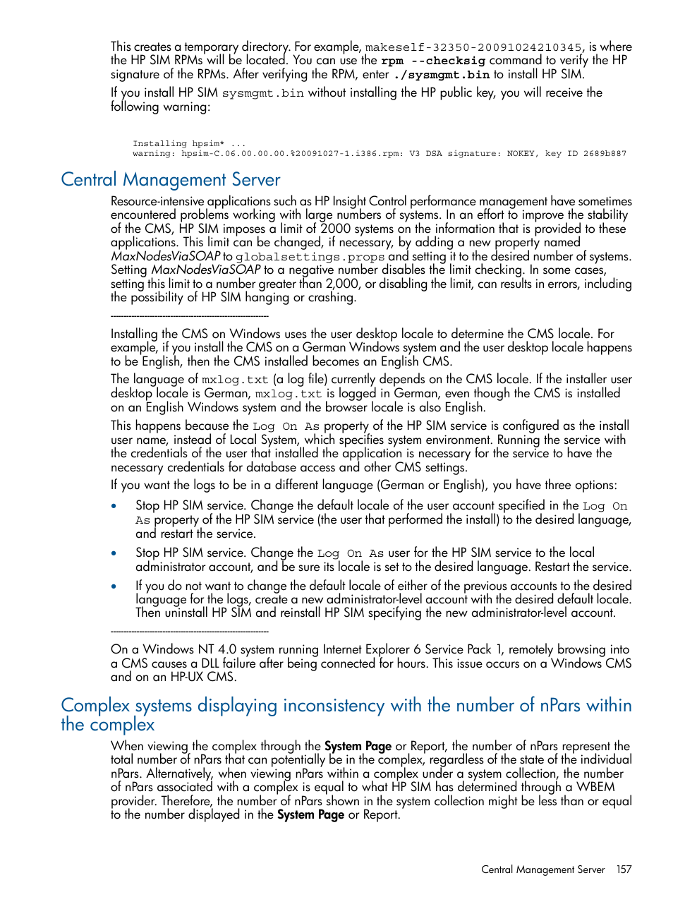 Central management server | HP Systems Insight Manager User Manual | Page 157 / 234