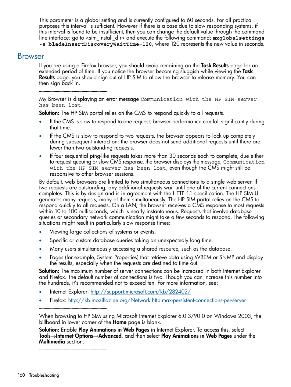 Browser | HP Systems Insight Manager User Manual | Page 160 / 234