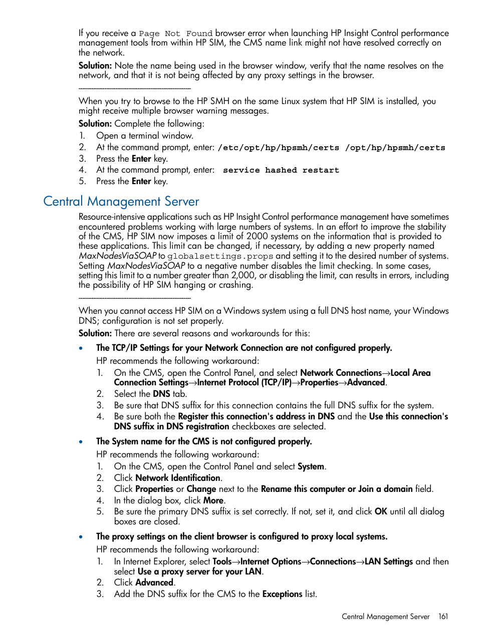 Central management server | HP Systems Insight Manager User Manual | Page 161 / 234