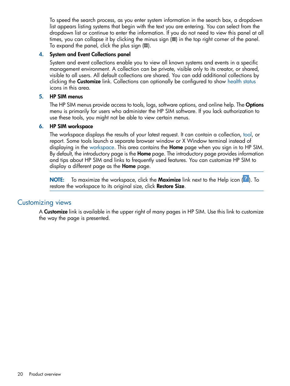 Customizing views | HP Systems Insight Manager User Manual | Page 20 / 234