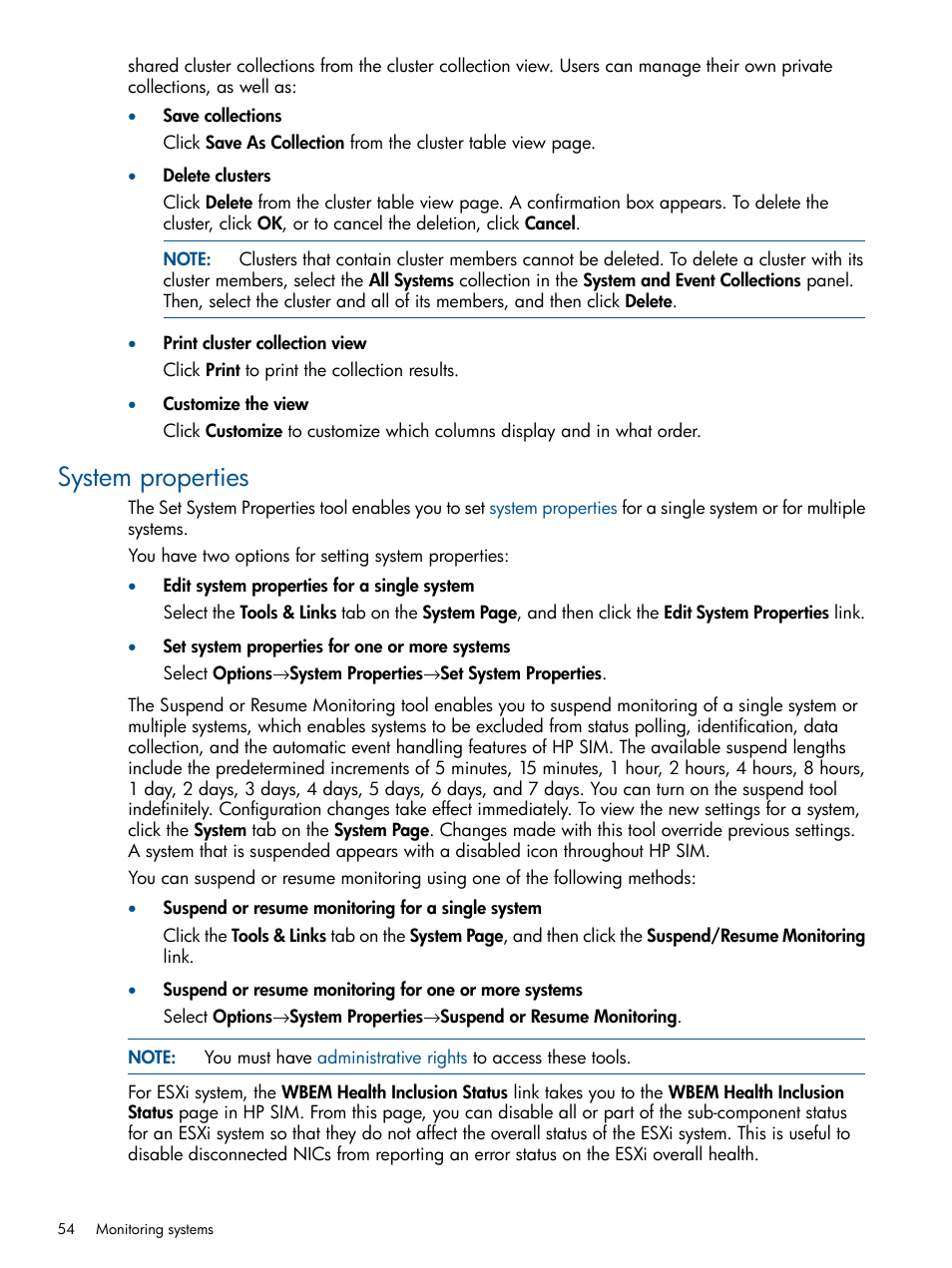 System properties | HP Systems Insight Manager User Manual | Page 54 / 234