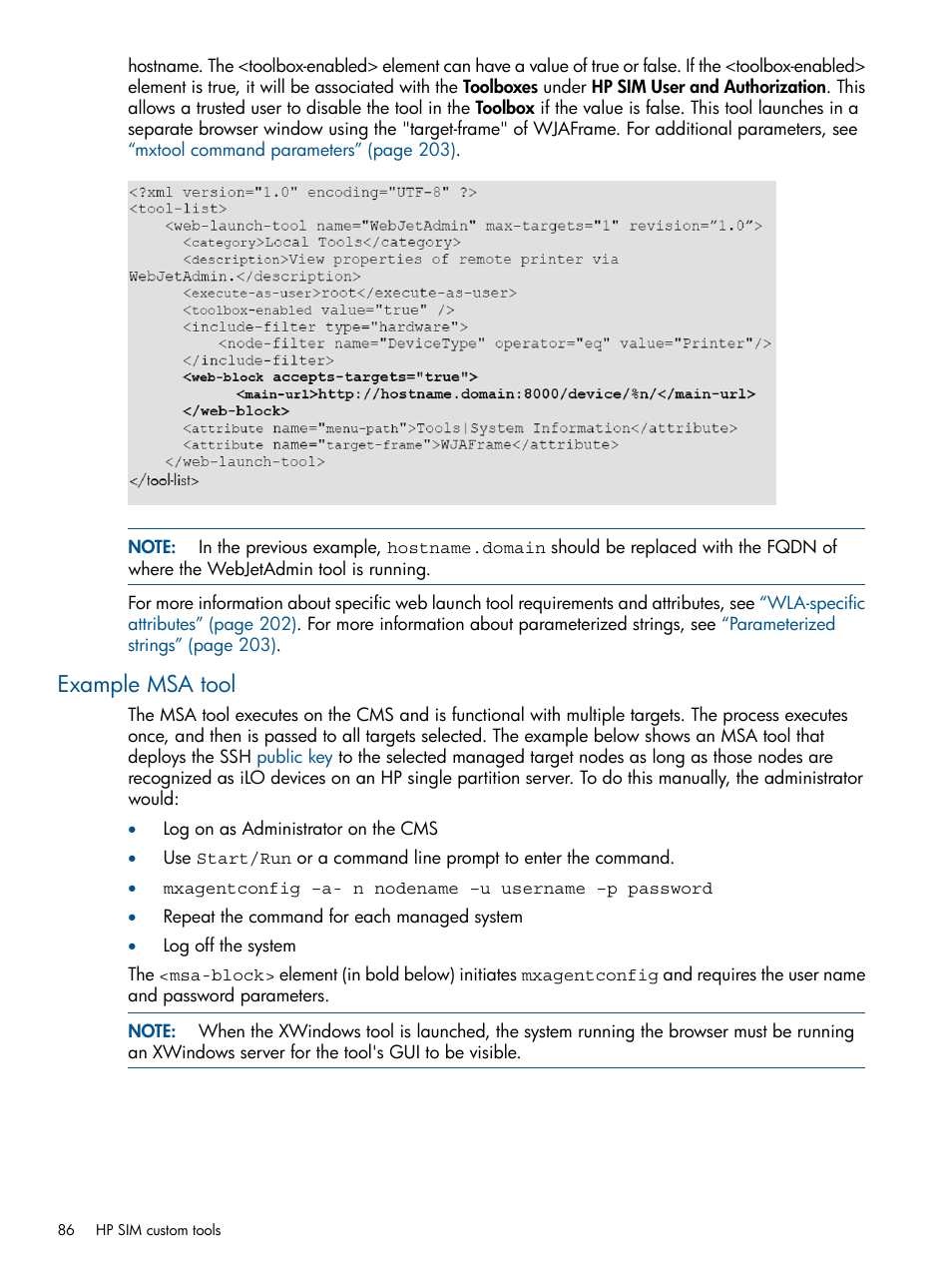 Example msa tool | HP Systems Insight Manager User Manual | Page 86 / 234