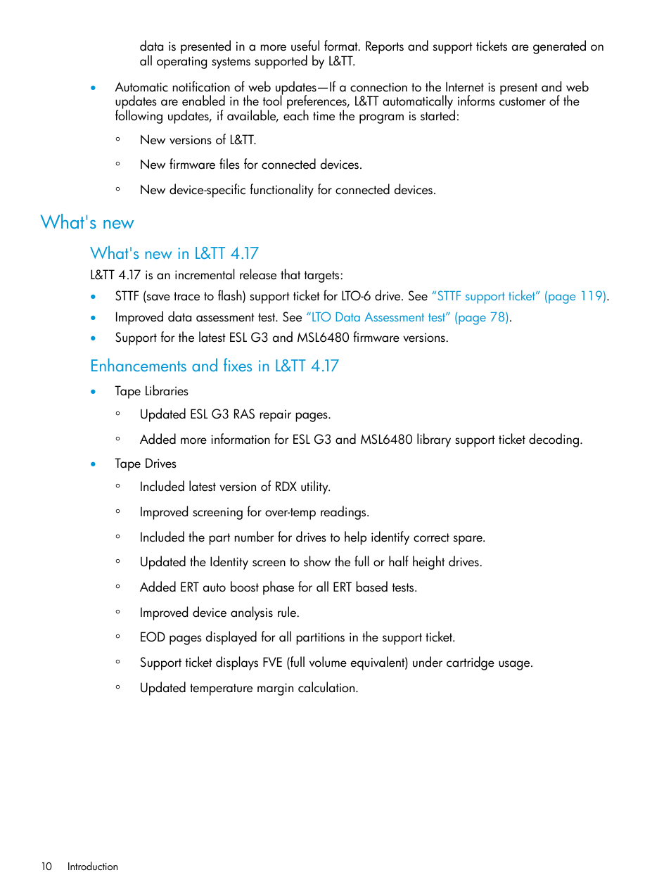 What's new | HP Library and Tape Tools User Manual | Page 10 / 182