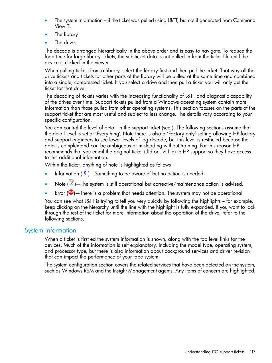 System information | HP Library and Tape Tools User Manual | Page 117 / 182
