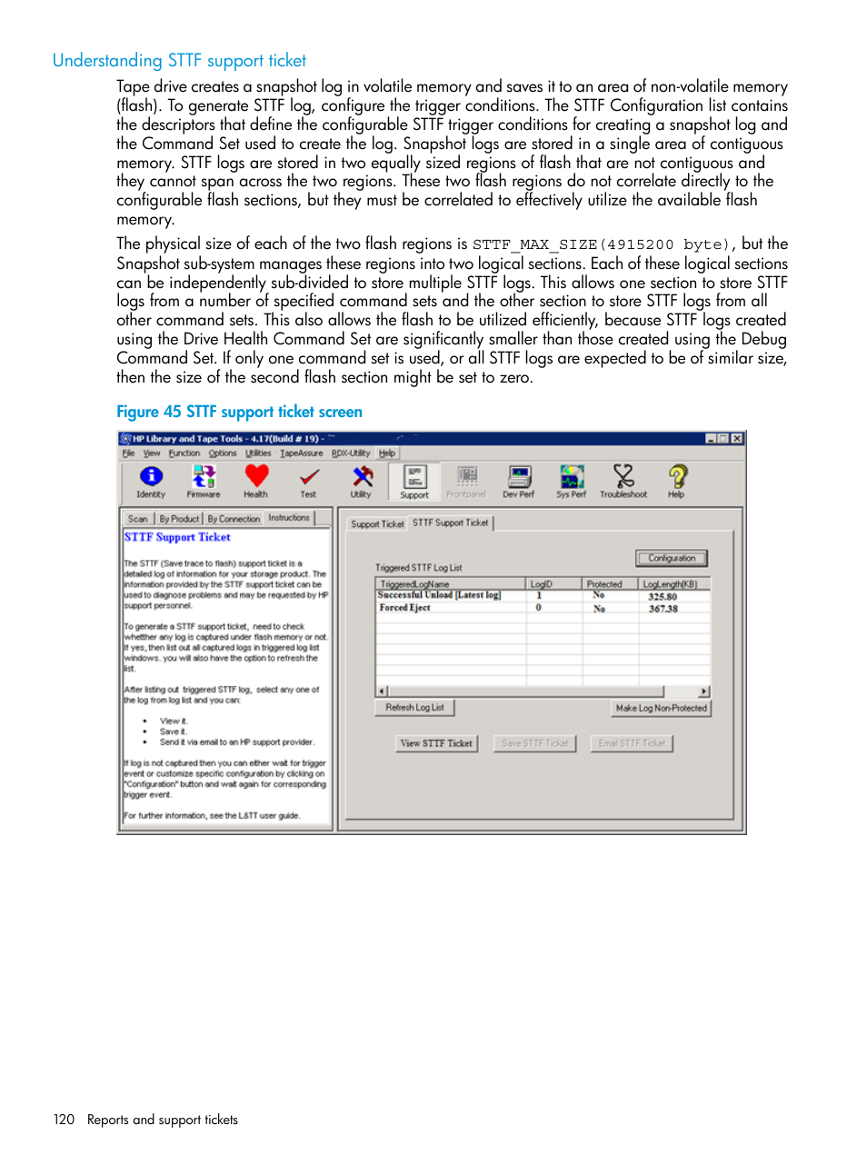 Understanding sttf support ticket | HP Library and Tape Tools User Manual | Page 120 / 182