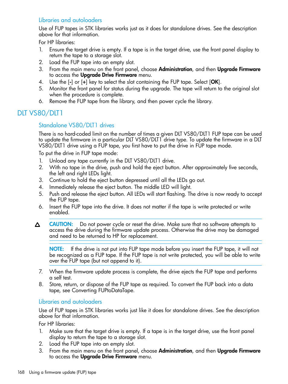 Dlt vs80/dlt1 | HP Library and Tape Tools User Manual | Page 168 / 182