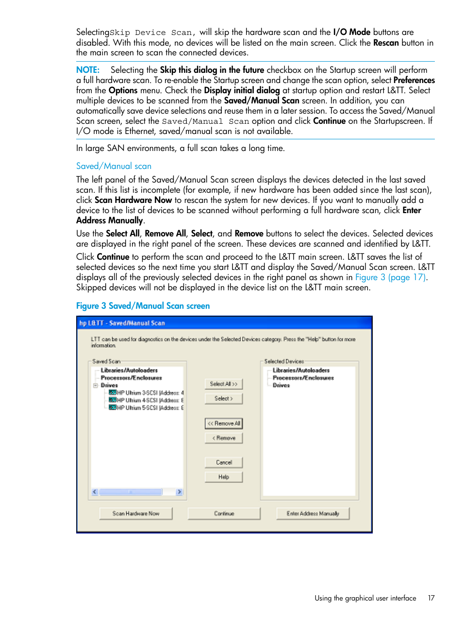 Saved/manual scan | HP Library and Tape Tools User Manual | Page 17 / 182