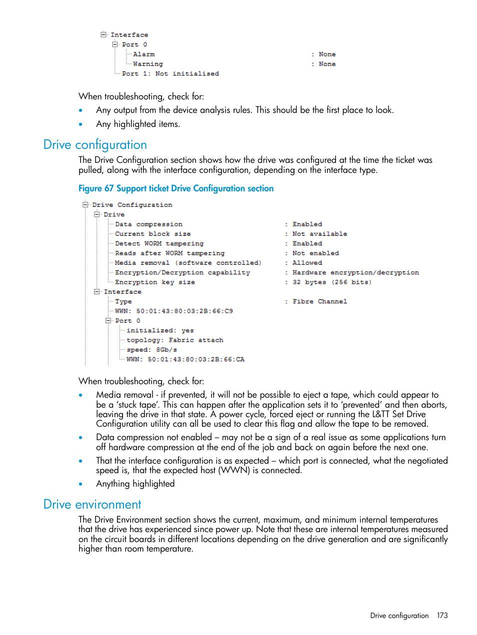 Drive configuration, Drive environment, Drive configuration drive environment | HP Library and Tape Tools User Manual | Page 173 / 182