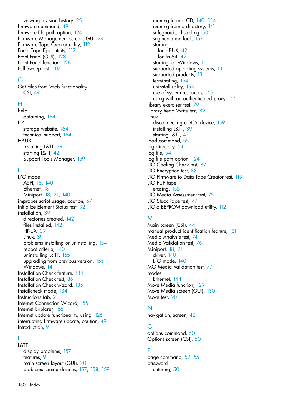 HP Library and Tape Tools User Manual | Page 180 / 182