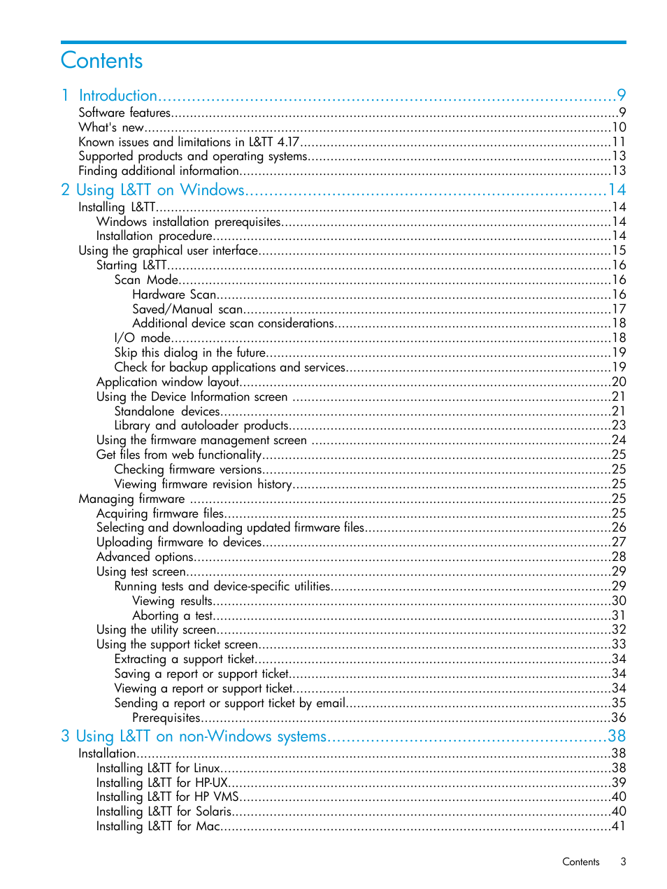 HP Library and Tape Tools User Manual | Page 3 / 182