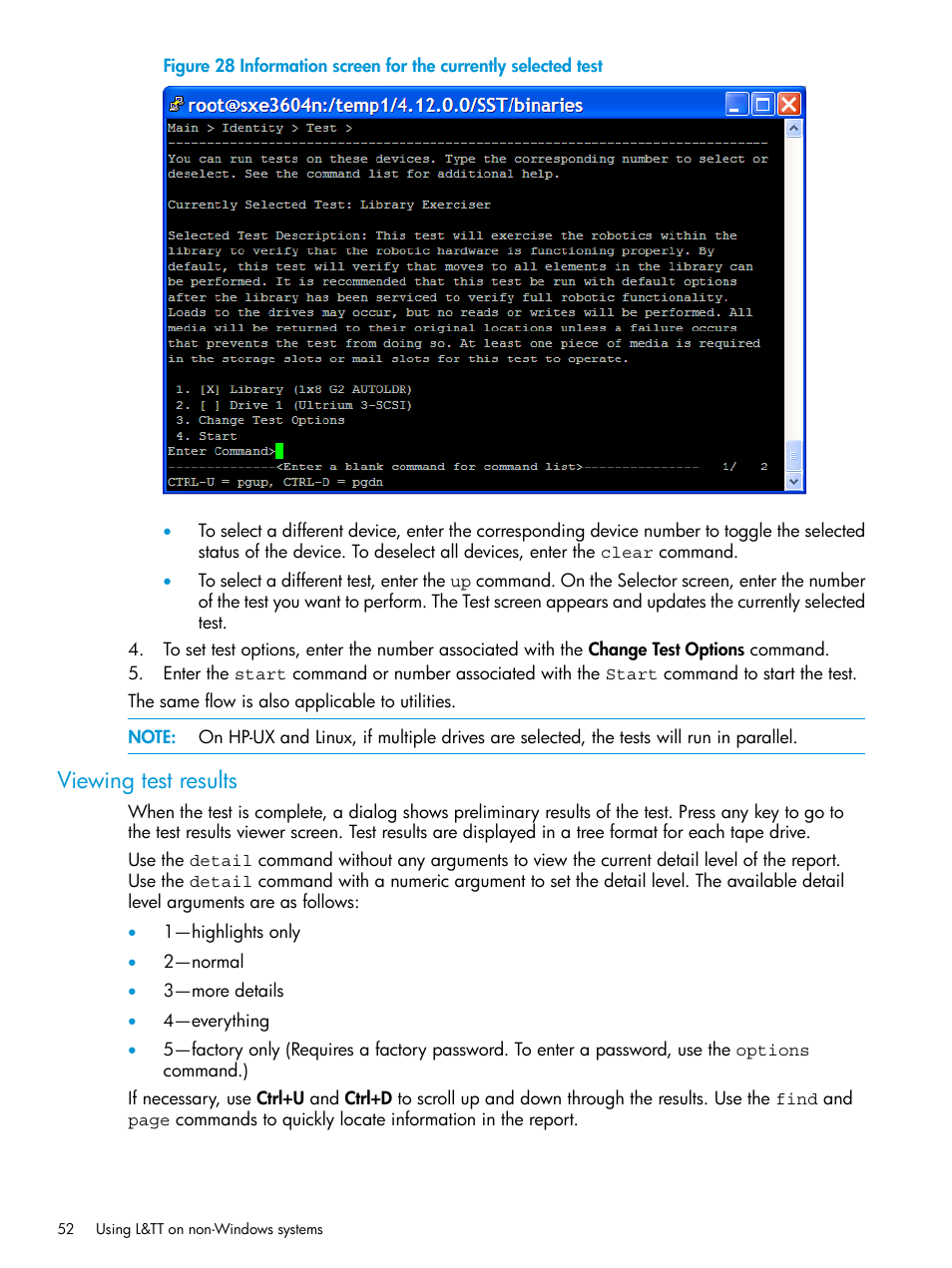 Viewing test results | HP Library and Tape Tools User Manual | Page 52 / 182