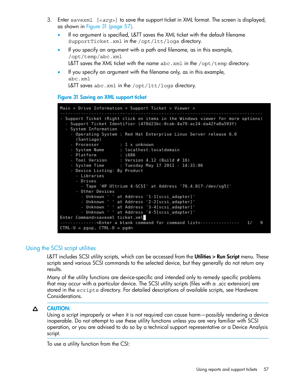 Using the scsi script utilities | HP Library and Tape Tools User Manual | Page 57 / 182